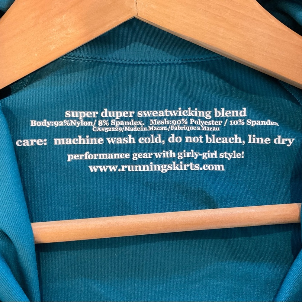 NWOT Runningskirts.com Women’s L Teal Half Zip Pullover Long Sleeve Running Vent - Picture 7 of 11